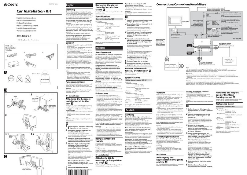 Sony MV-100CAR Installation/connections