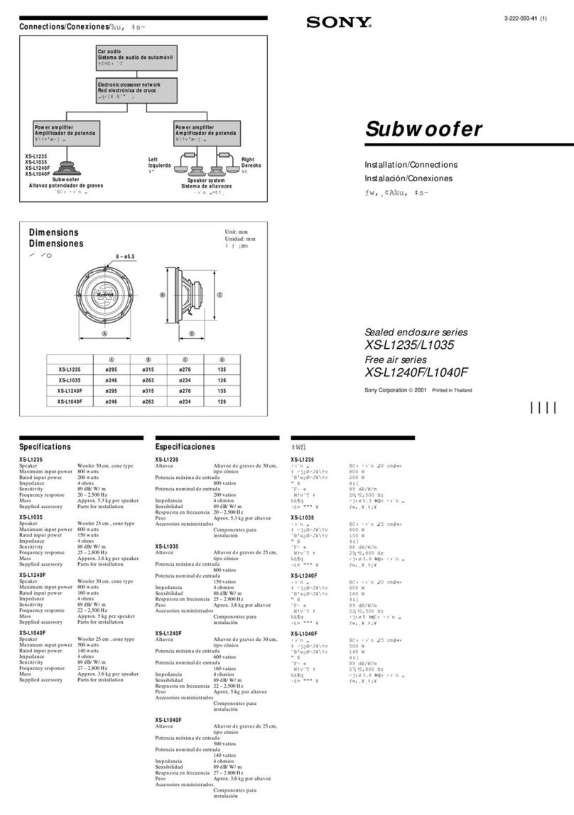 Sony XS-L1235 Installation/connections