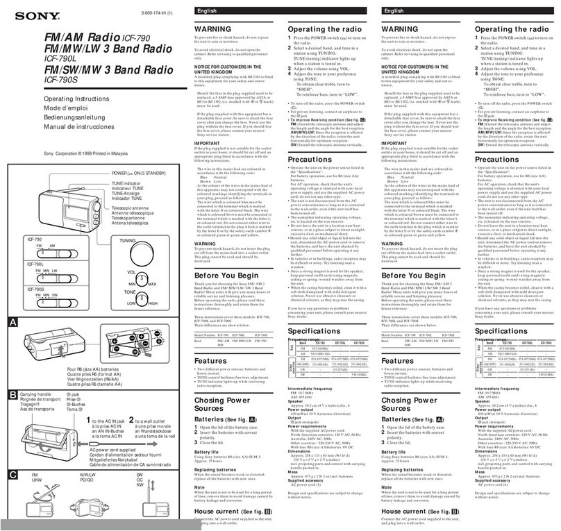 Sony ICF-790L User manual