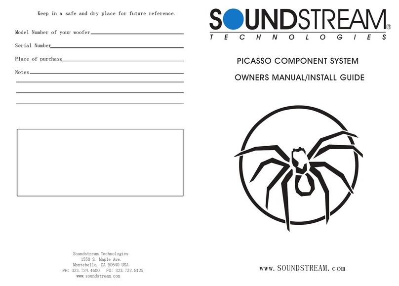Soundstream PICASSO COMPONENT SYSTEM Owners manual/install guide