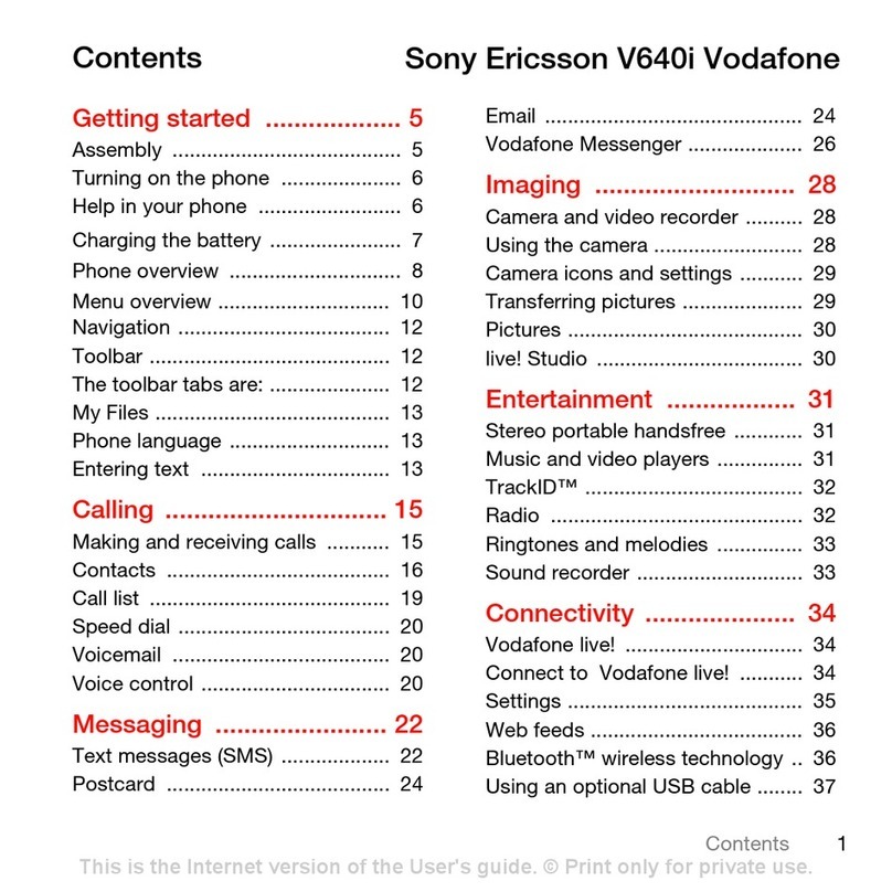 Sony Ericsson V640i Vodafone user manual