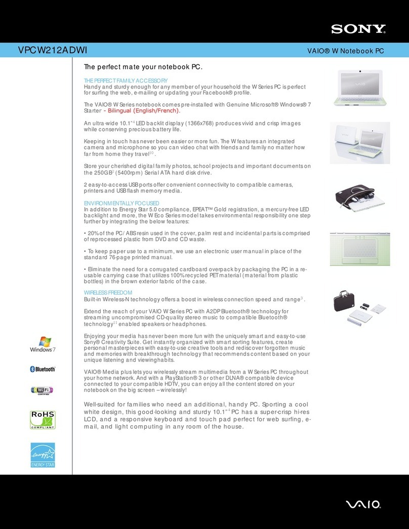 Sony VAIO VPCW212ADWI User manual