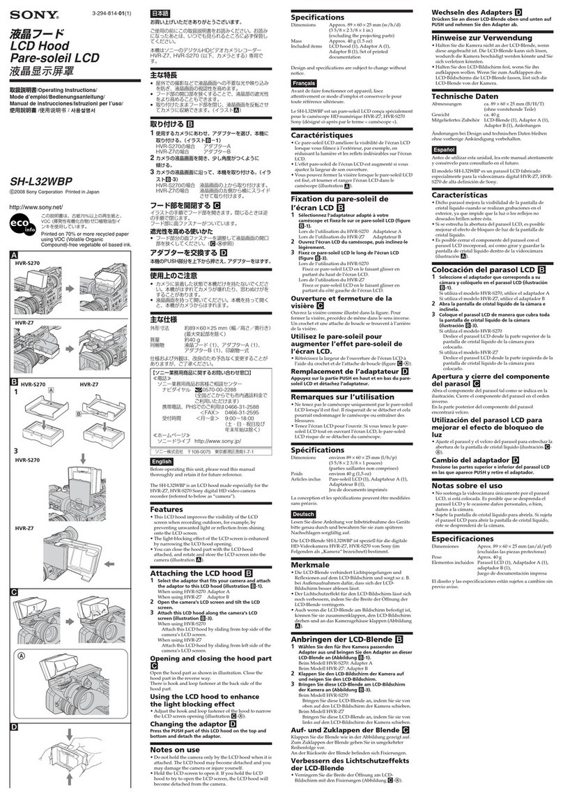 Sony SH-L32WBP User manual Sony SH-L32WBP User manual