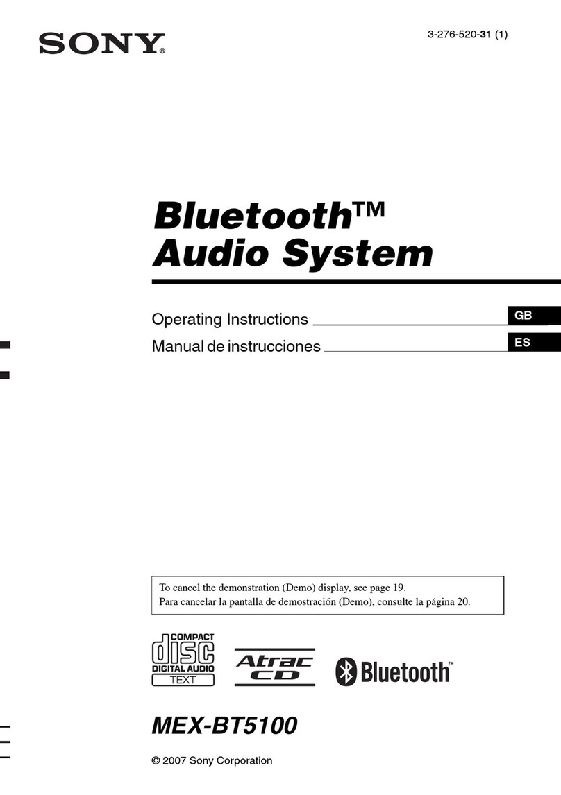Sony BluetoothH MEX-BT5100 Operating instructions manual