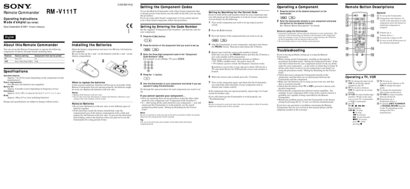 Sony RM-V111T User manual Sony RM-V111T User manual