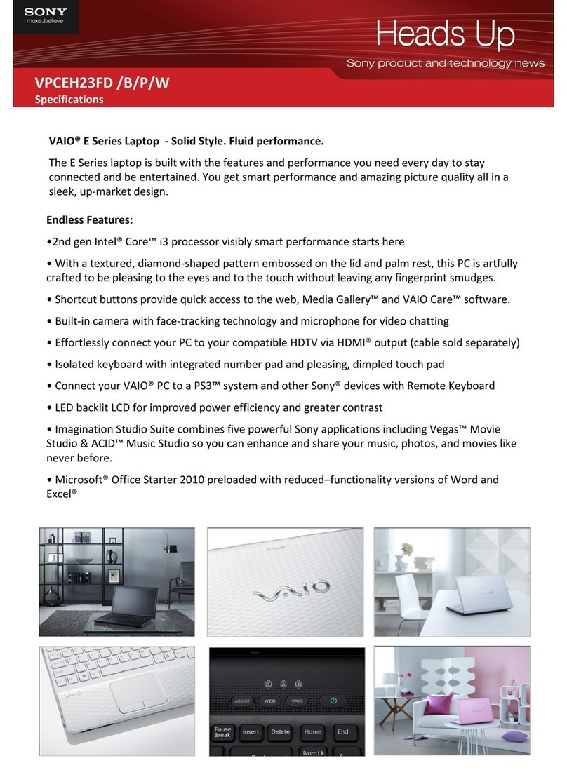 Sony VAIO VPCEH23FD User manual