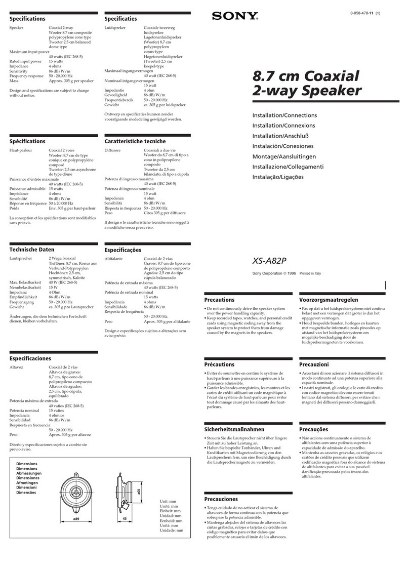 Sony XS-A82P Installation/connections