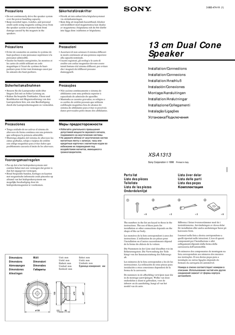 Sony XS-A1313 Product guide