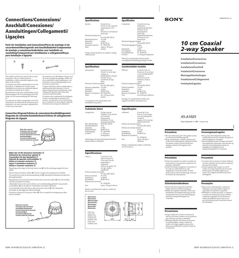 Sony XS-A1025 Product guide