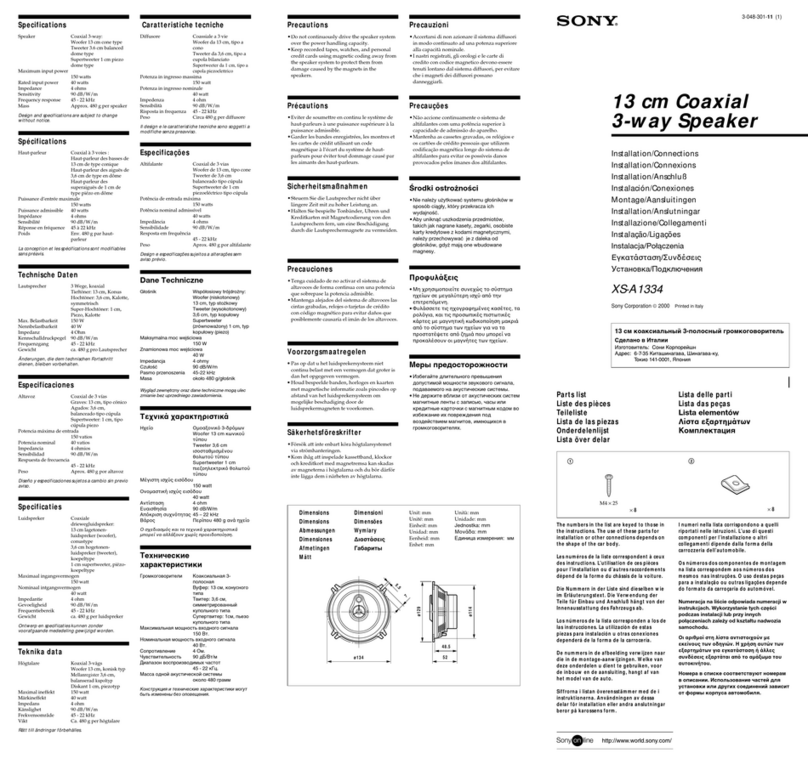 Sony XS-A1334 Product guide