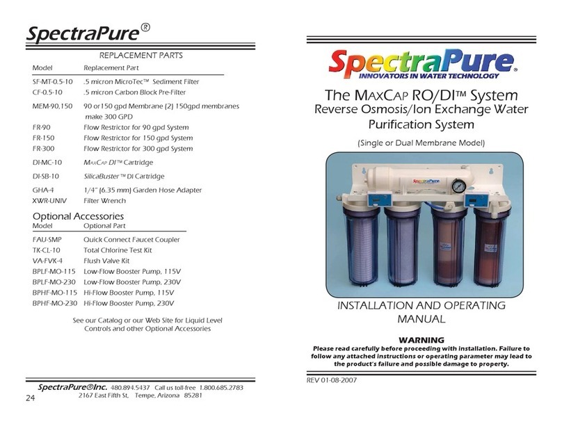 Spectra Watermakers THE MAXCAP RO/DI System User manual