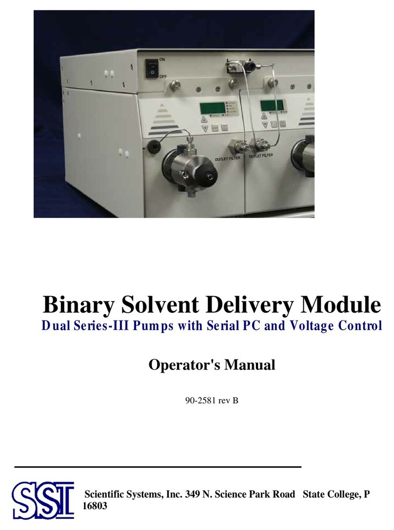 SSI BINARY SOLVENT DELIVERY MODULE 90-2581 REV B Operator's manual