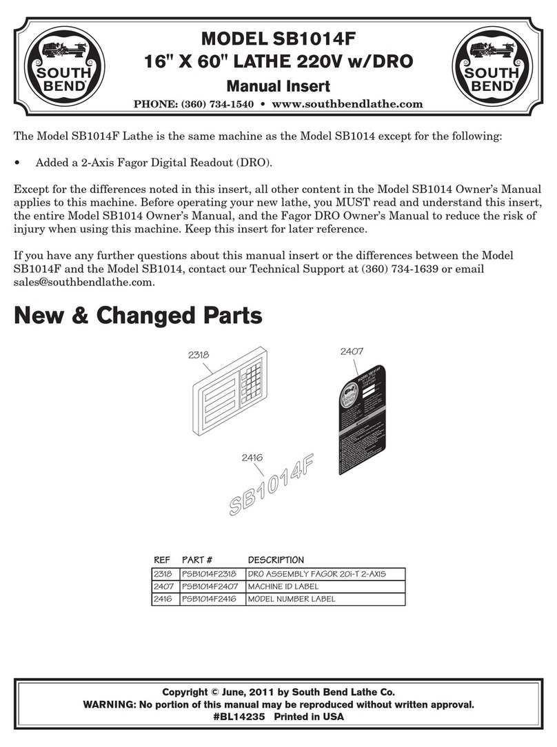 Southbend SB1014F  insert Manual insert