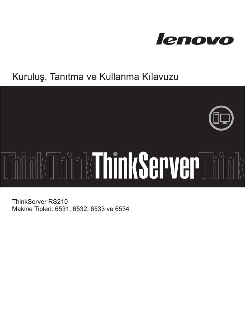 Lenovo THINKSERVER RS210 Kuruluş, Tanıtma ve Kullanma Kılavuzu Lenovo THINKSERVER RS210 Kuruluş, Tanıtma ve Kullanma Kılavuzu