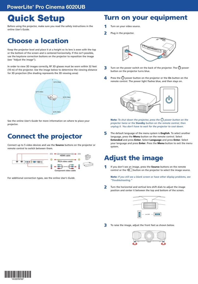 Epson PowerLite Pro Cinema 6020UB Quick setup