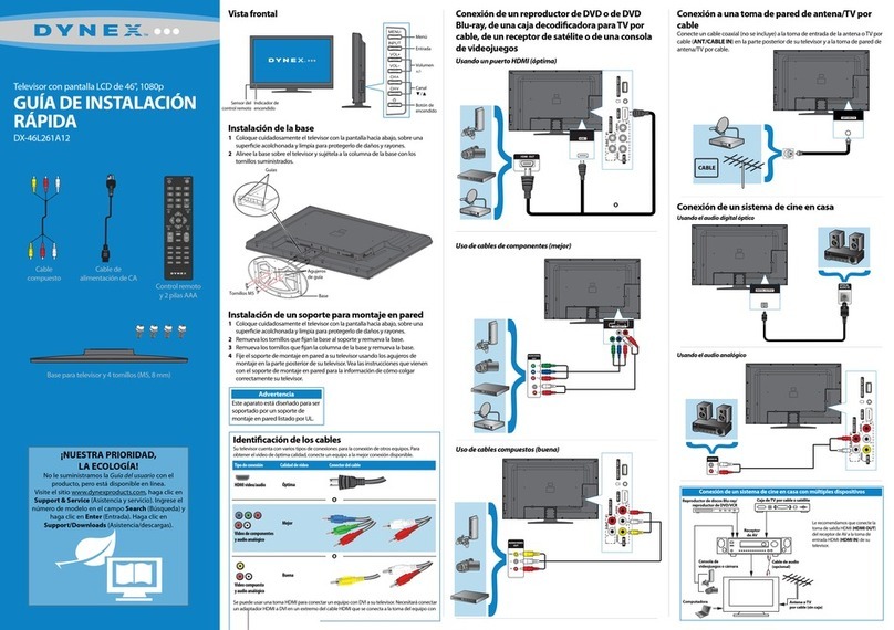 Dynex DX-46L261A12 Parts list manual