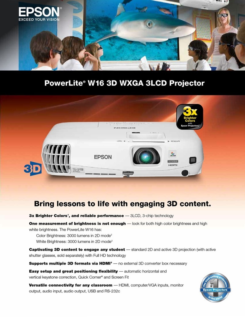 Epson PowerLite W16 Installation instructions Epson PowerLite W16 Installation instructions