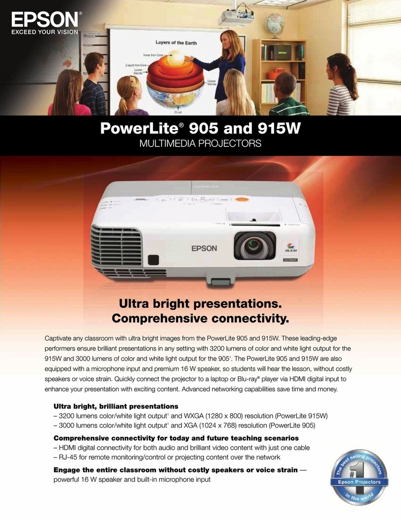 Epson PowerLite 905 User manual