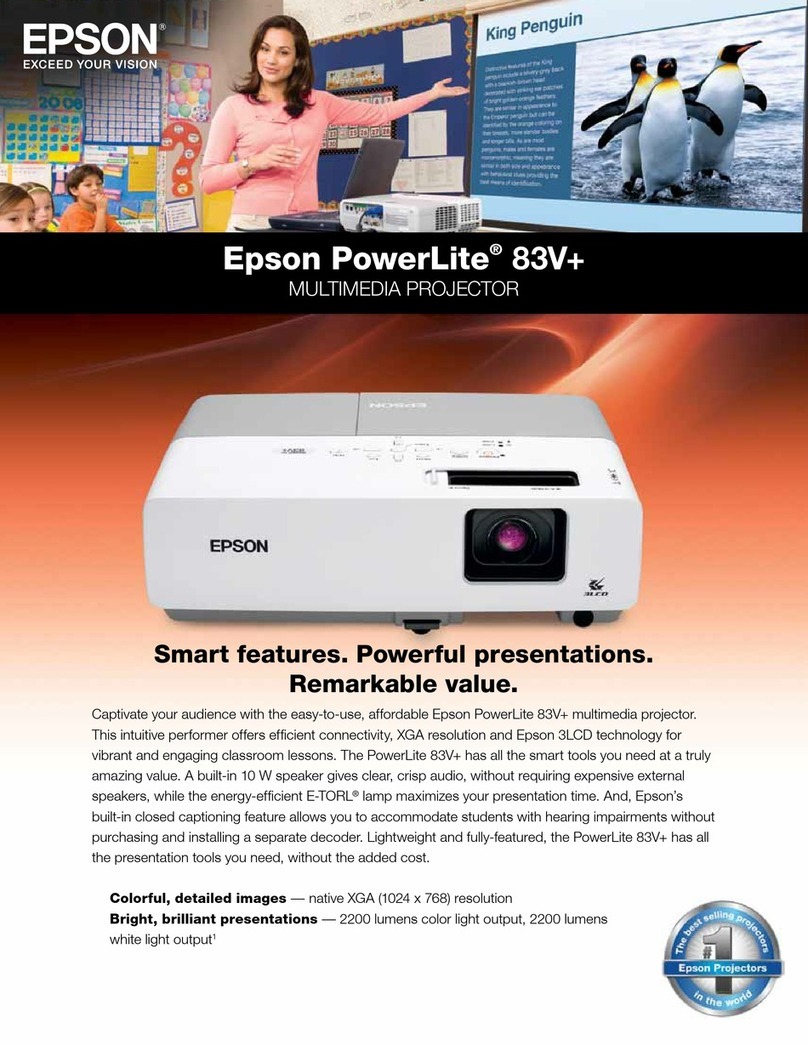 Epson PowerLite 83V User manual