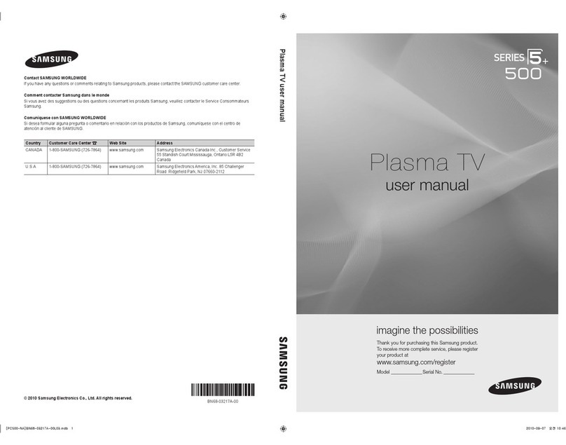 Samsung PN58C500G2FXZA User manual