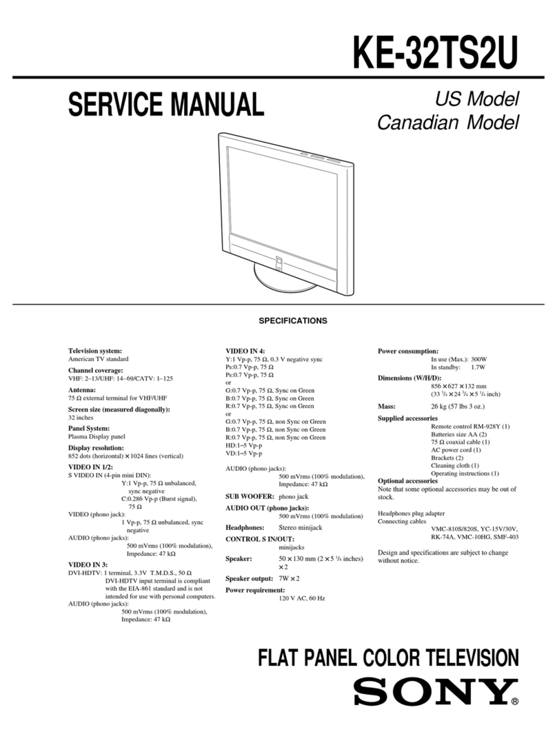 Sony KE-32TS2U - 32" Flat Panel Color Tv User manual