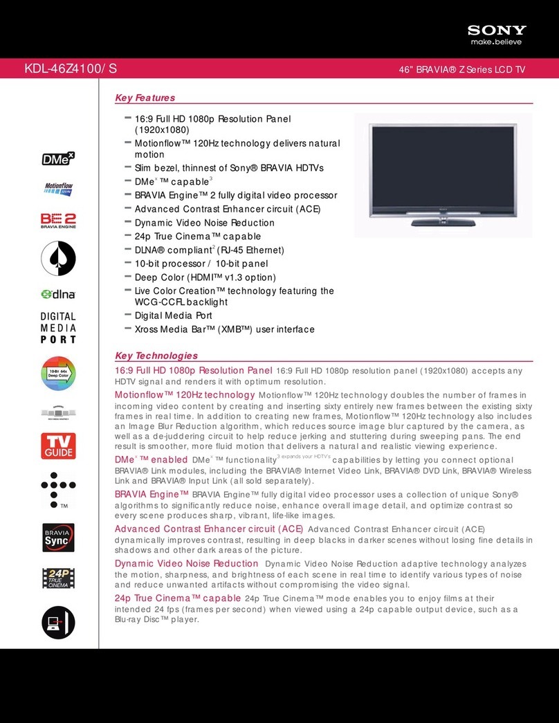 Sony BRAVIA KDL-46Z4100/S User manual