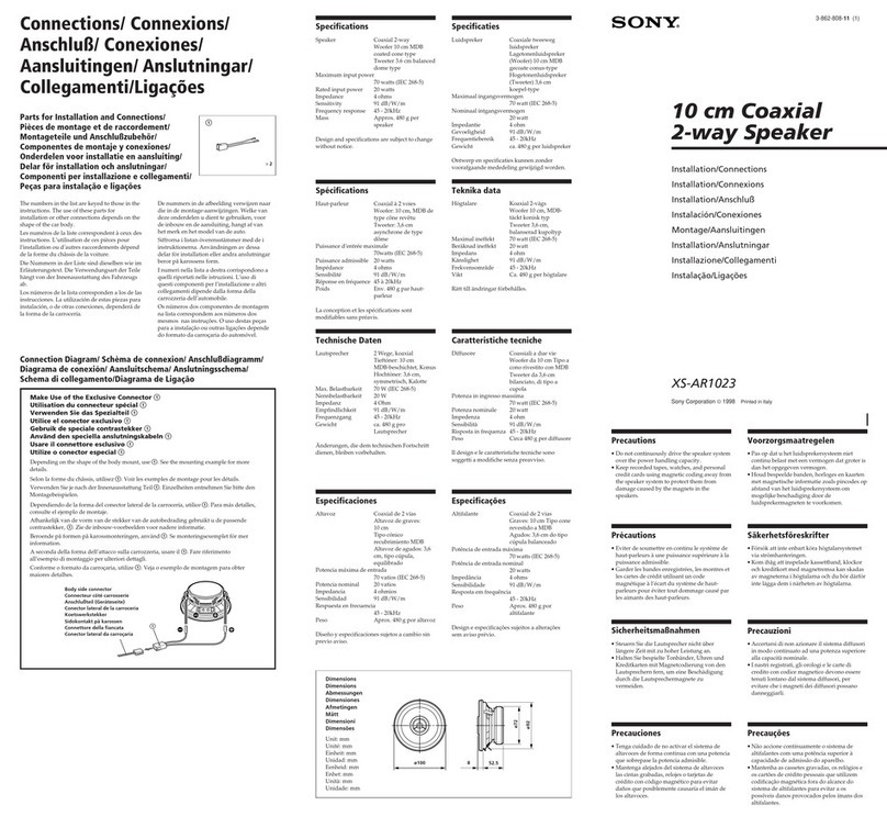 Sony XS-AR1023 Product guide
