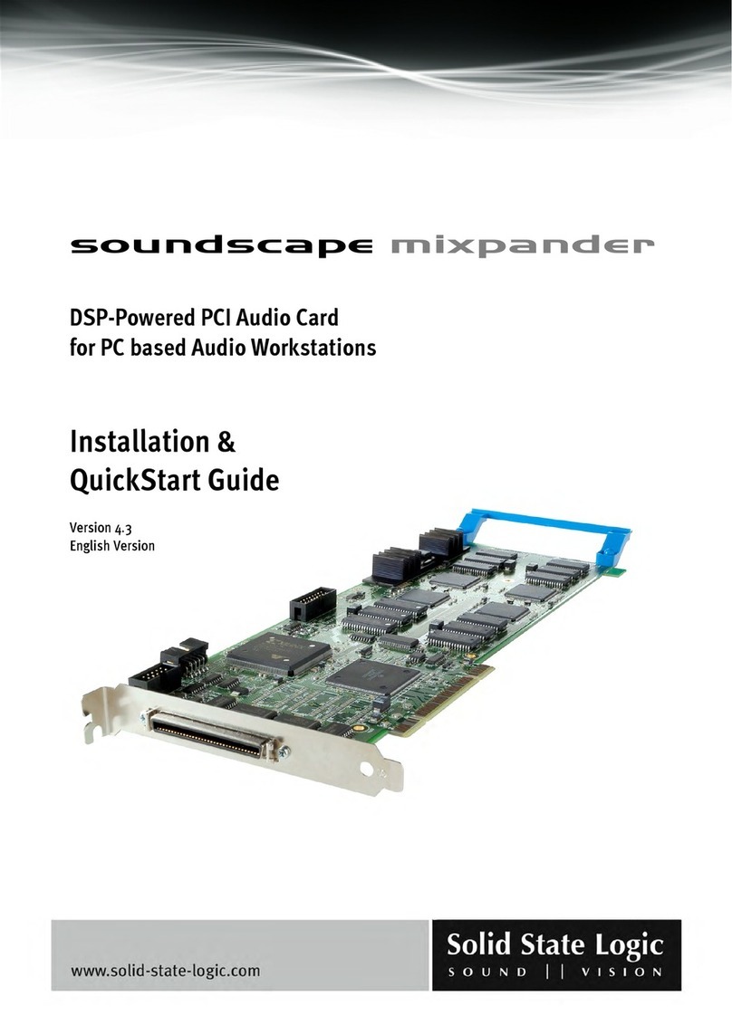 Solid State Logic DSP-Powered PCI Audio Card 4.3 Installation & quick start guide