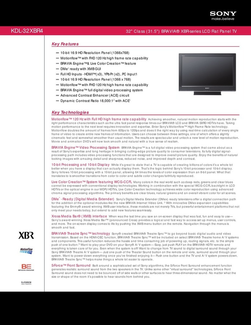 Sony BRAVIA KDL-32XBR4 User manual