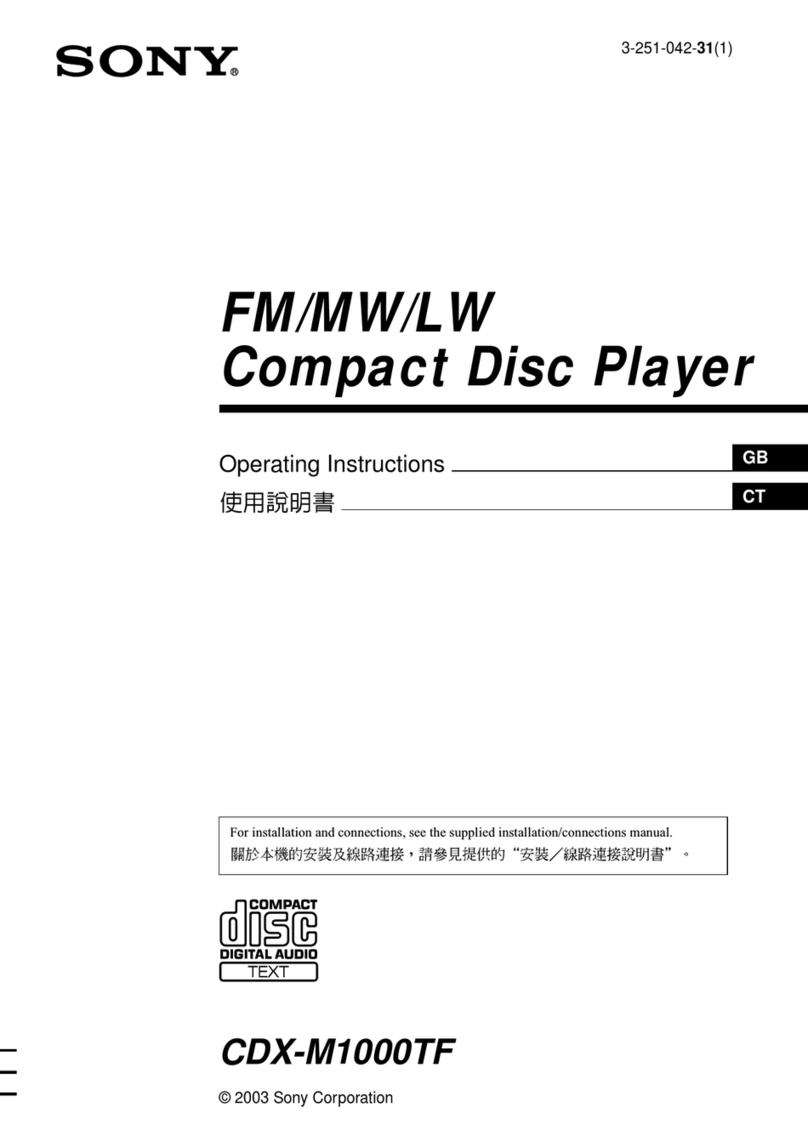 Sony CDX-M1000TF operating instructions