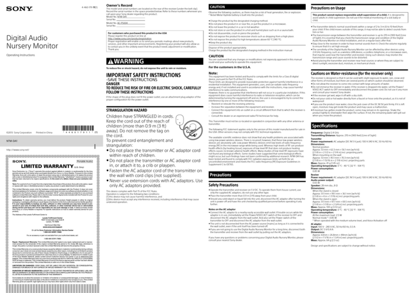 Sony NTM-DA1 User manual