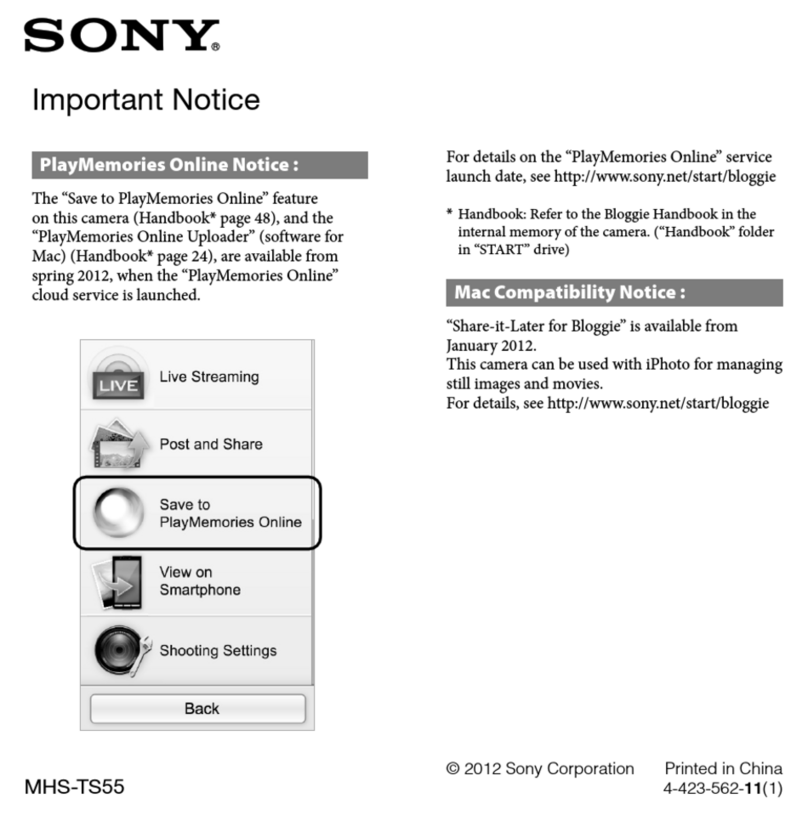 Sony MHS-TS55 Operation and maintenance manual Sony MHS-TS55 Operation and maintenance manual