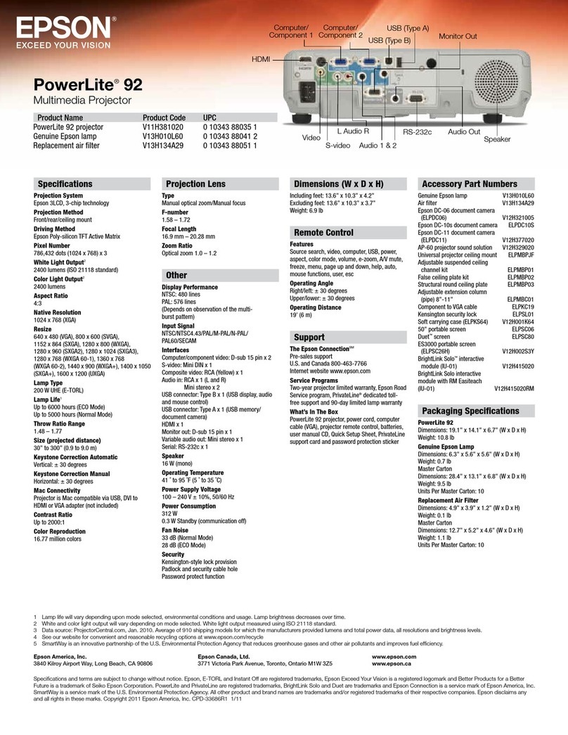 Epson V11H381020 User manual