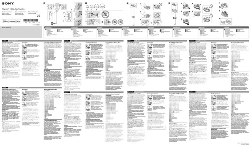 Sony MDR-AS400IP Operating instructions manual