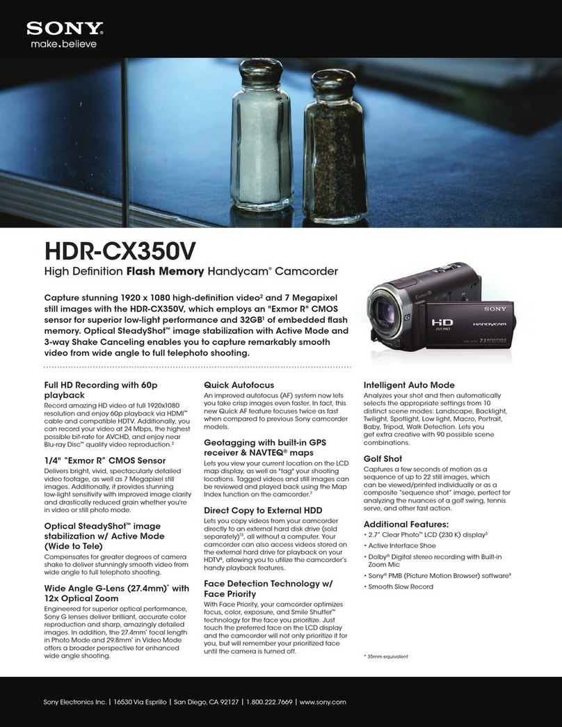 Sony Handycam HDR-CX350V User manual Sony Handycam HDR-CX350V User manual