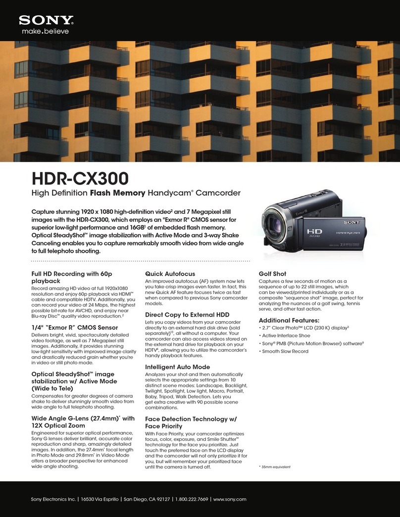Sony Handycam HDR-CX300 Specifications