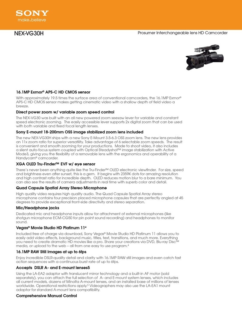 Sony NEX-VG30H Specifications