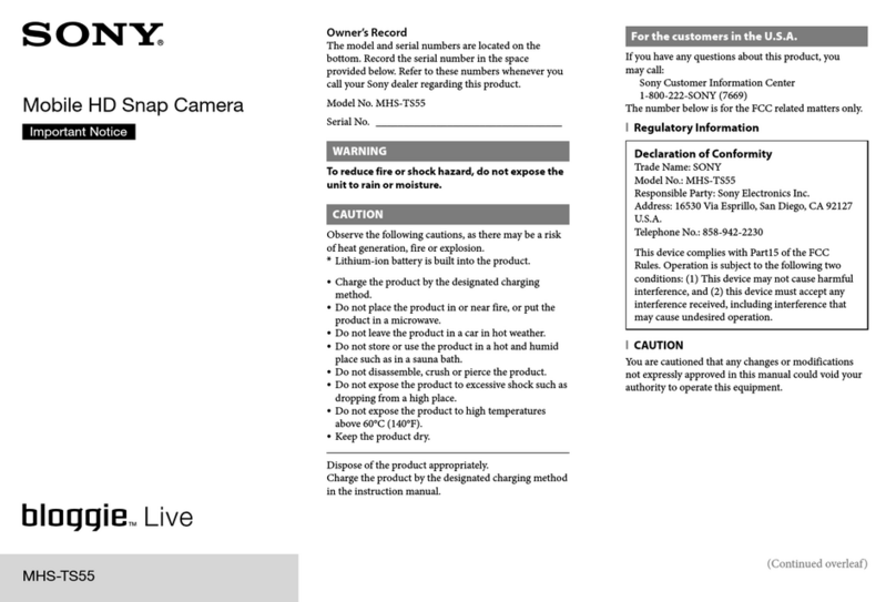 Sony MHS-TS55 Operation and maintenance manual