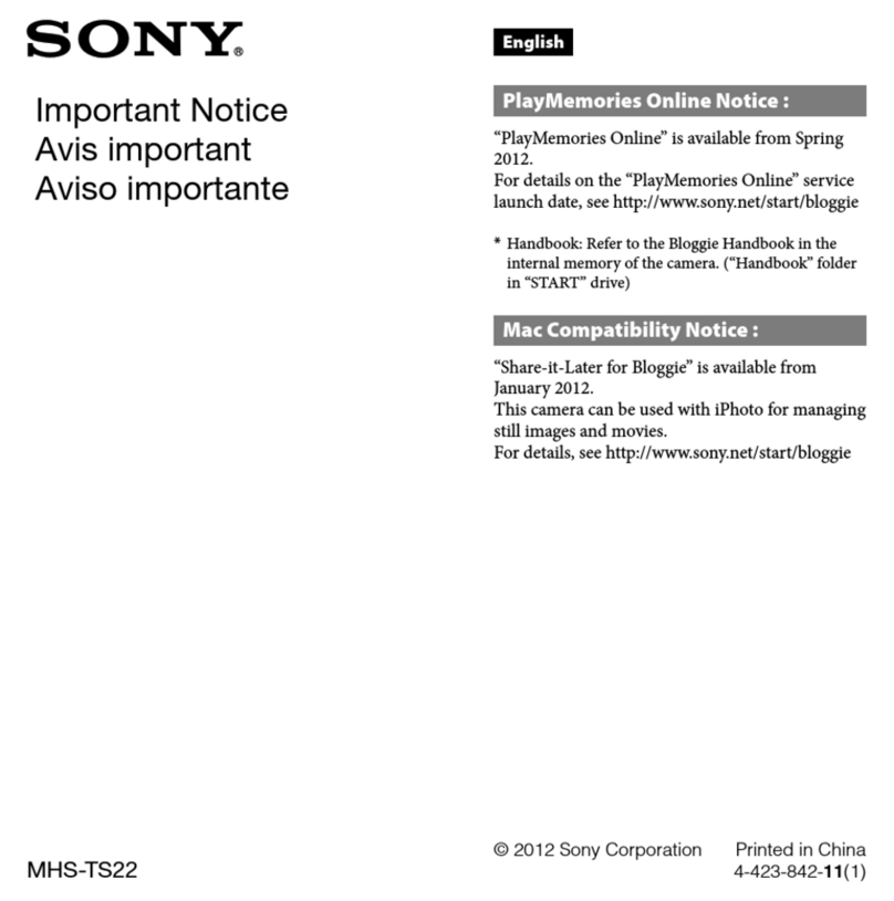 Sony MHS-TS22 Operation and maintenance manual