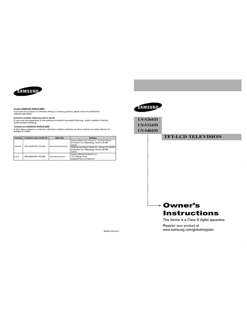 Samsung LNS2641DX - 26" LCD TV User manual
