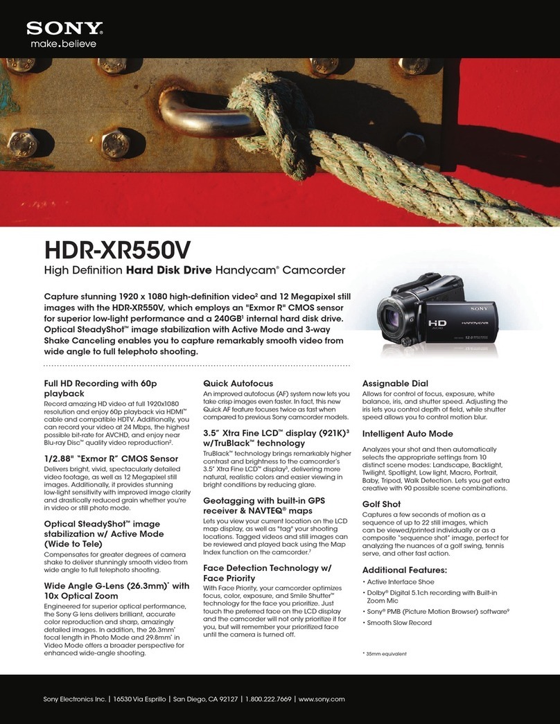 Sony HDR-XR550V User manual Sony HDR-XR550V User manual
