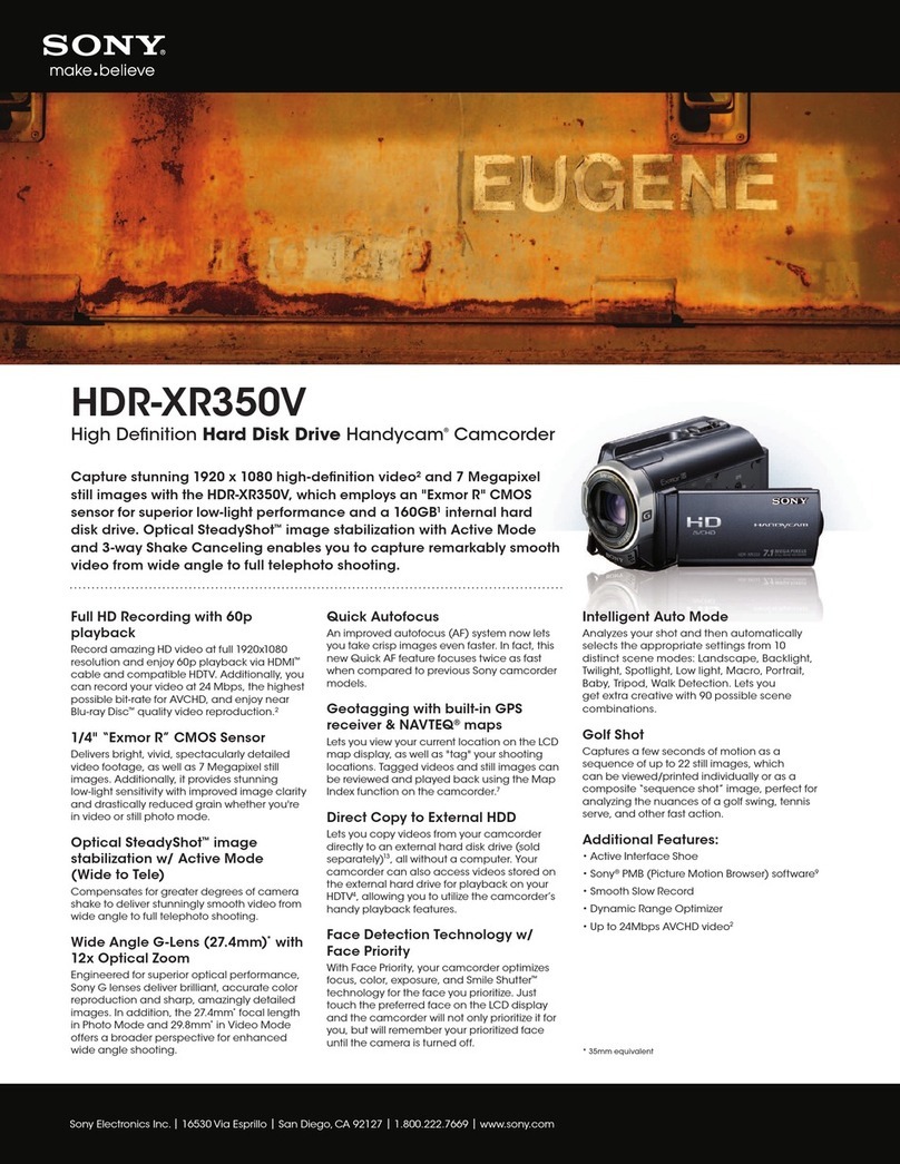 Sony Handycam HDR-XR350V User manual