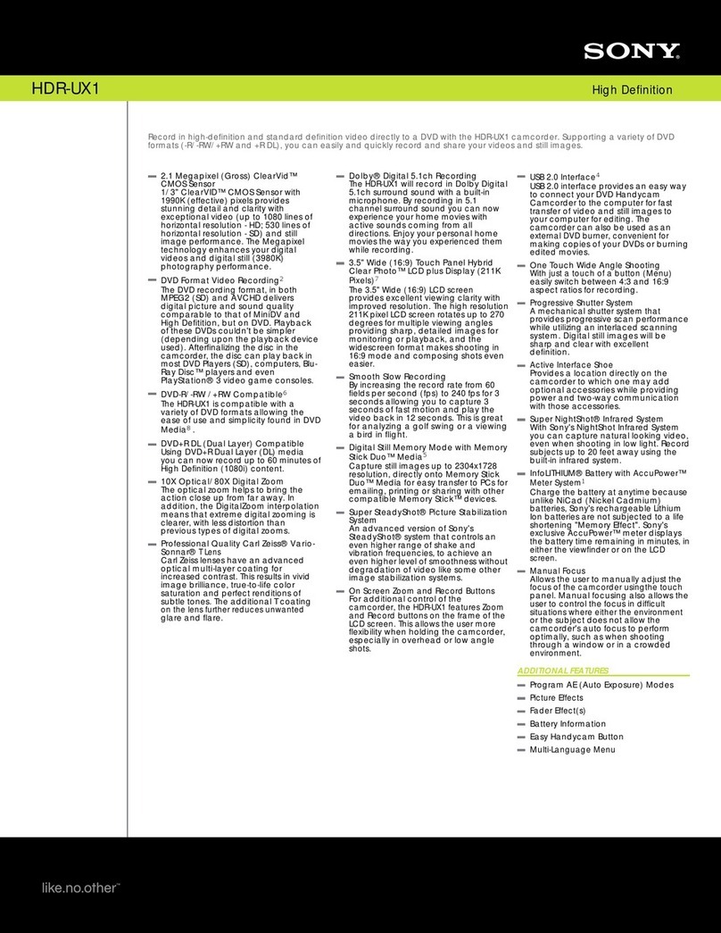 Sony HDR-UX1E brochure