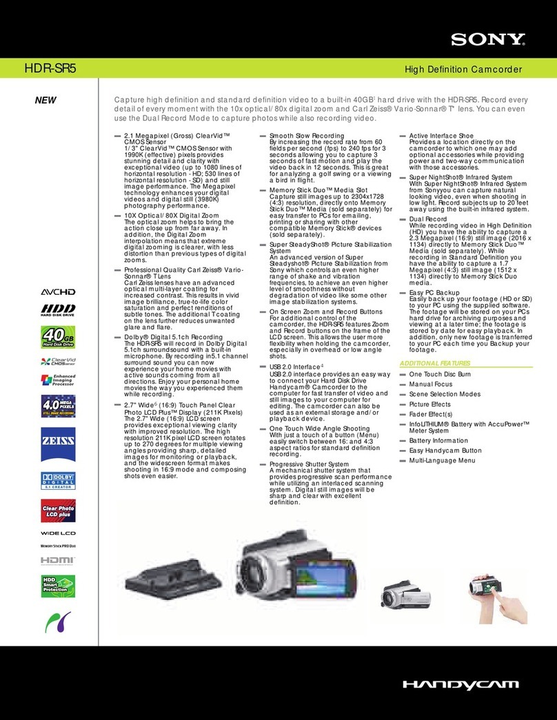Sony HDR-SR5/C Specifications
