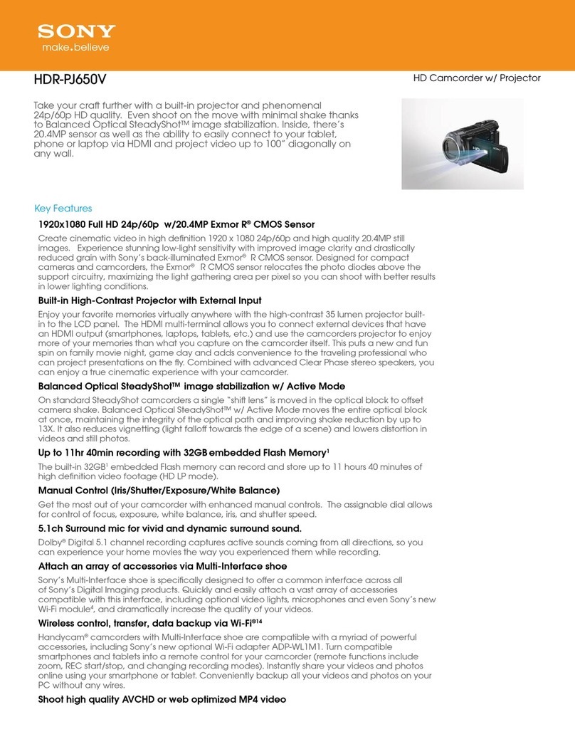 Sony HDR-PJ650V User manual Sony HDR-PJ650V User manual