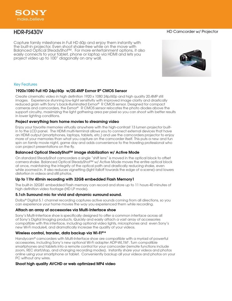 Sony HDR-PJ430V User manual