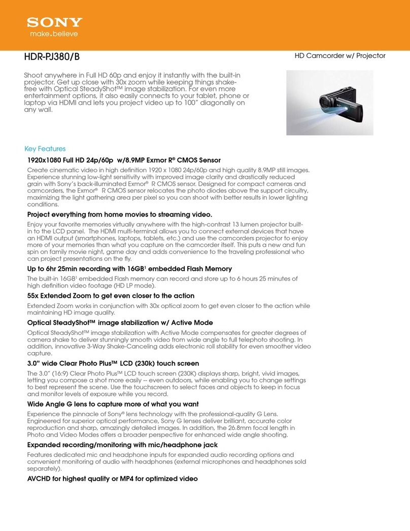 Sony HDR-PJ380 "Handycam User manual