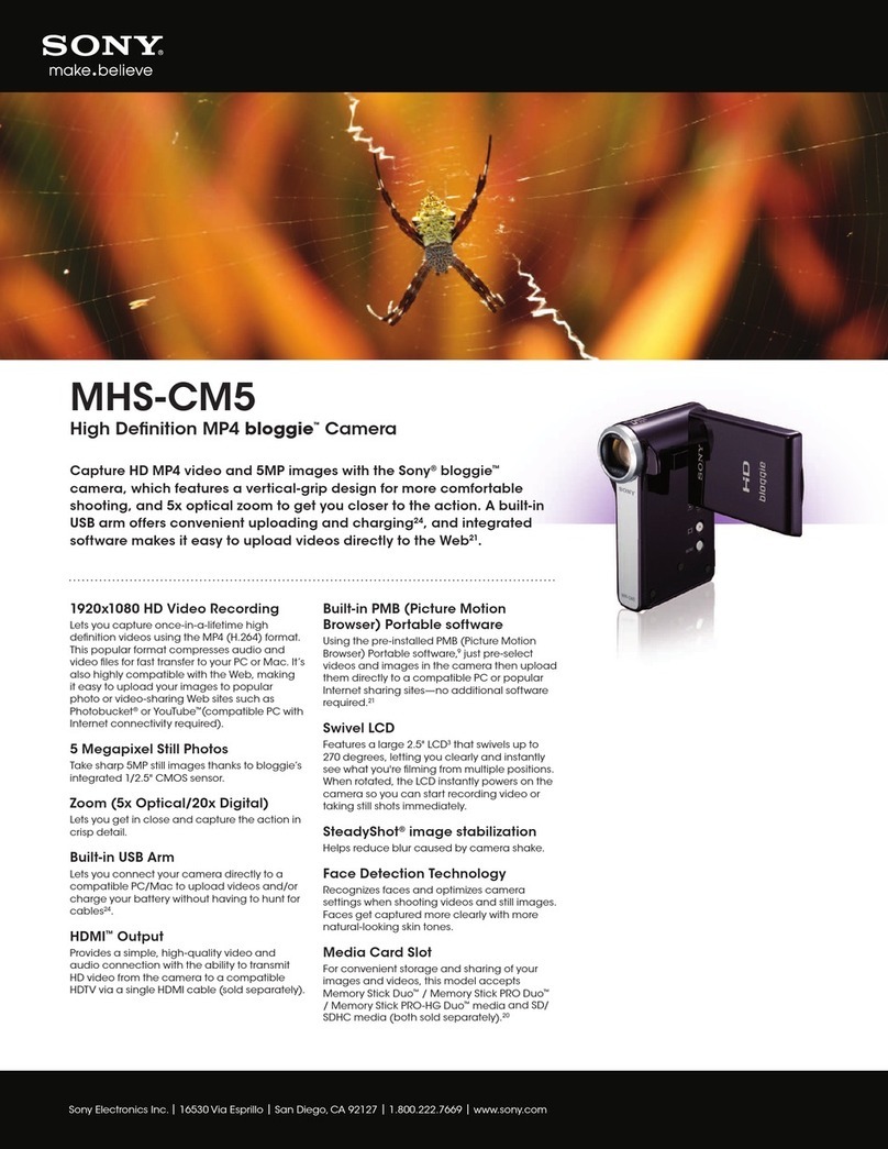 Sony bloggie MHS-CM5 Specifications