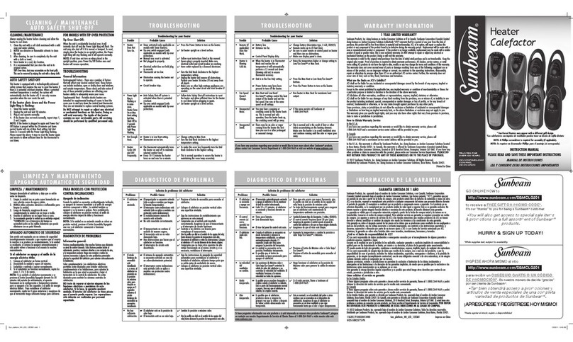 Sunbeam Calefactor User manual