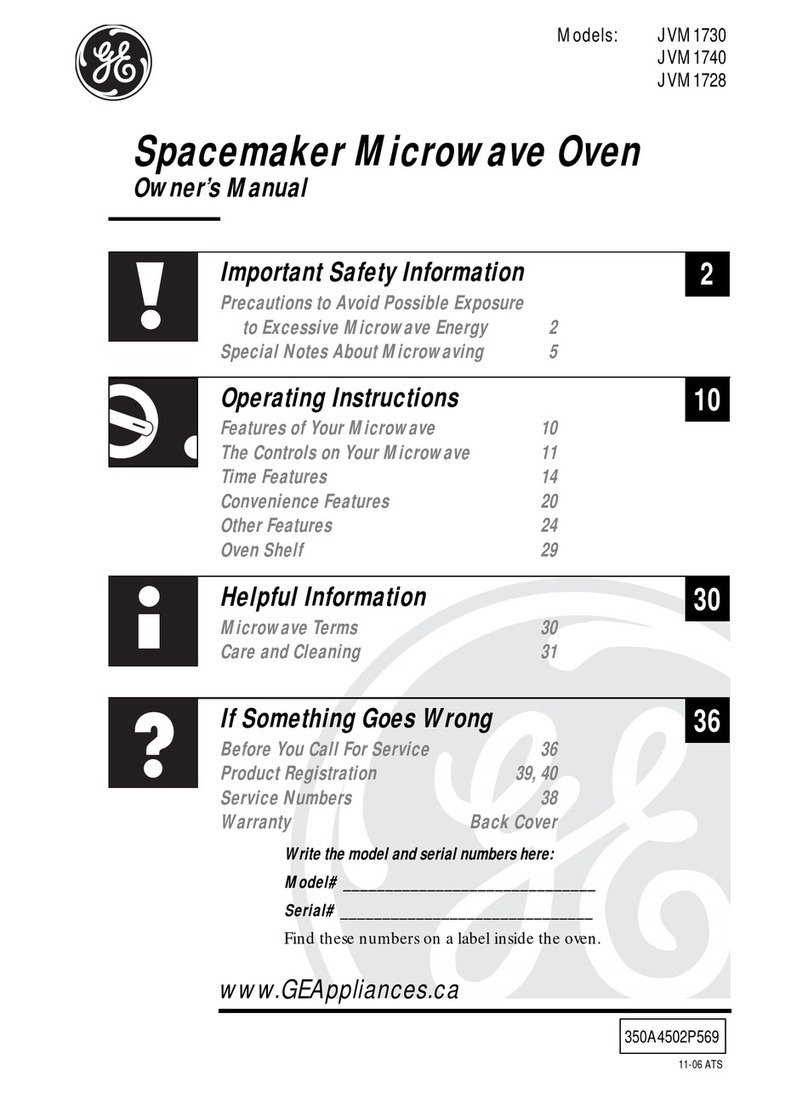 GE Spacemaker JVM1730 User manual